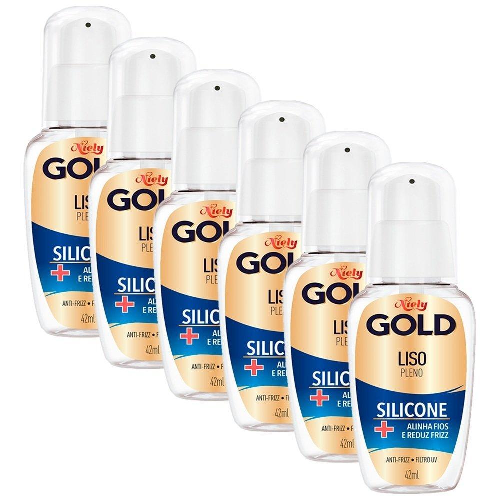 Reparador de Pontas Niely Gold Silicone Liso Prolongado 42ml Embalagem com 6 Unidades