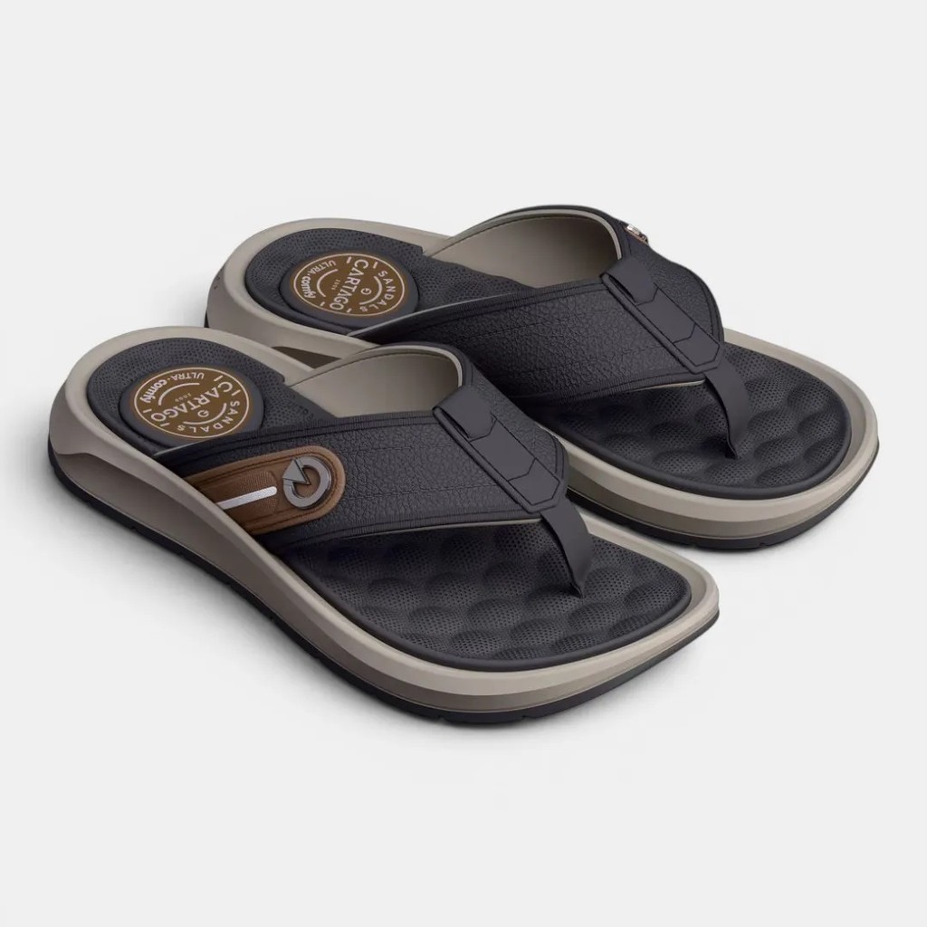 CHINELO DEDO MASCULINO CARTAGO SANTORINI VIII 12536 CINZA BASALTO BEGE