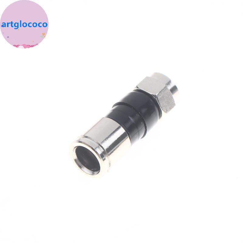 Artglococo 5/10/20Pcs Adaptadores De Cabo De Antena Reta À Prova D'água RG6 Conectores De Coaxial Tipo F Para Satélite E