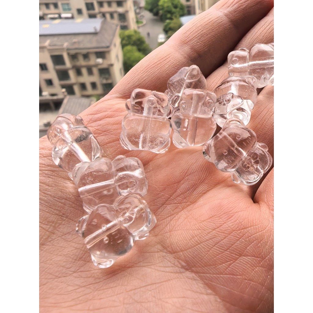 Natural branco cristal bonito laço urso artesanal diy acessórios pulseira colar pingente acessórios moda All-Match