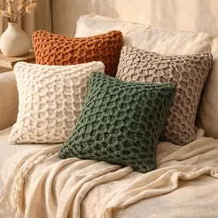 Capa de Almofada Corda 42x42cm Trançada Zíper Invisível Tecido Estiloso para Sofá Sala Quarto
