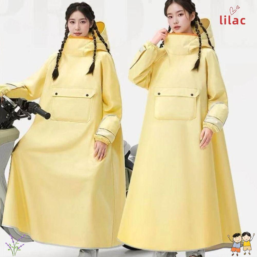 Capa De Chuva Com Capuz LILAC , Material EVA , Mangas De Camada Dupla , Poncho , Impermeável Para Ciclismo De Aba Grande