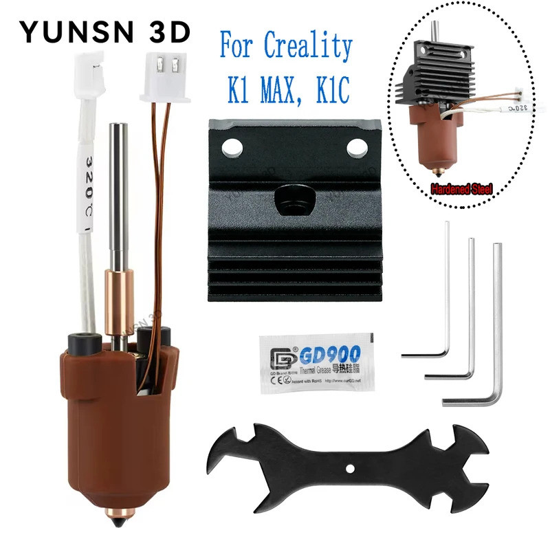 Kit Hotend para Creality K1/K1 Max, Bloco de Aquecimento Cerâmico de Troca Rápida, Impressão de Alto Fluxo, Peças para I