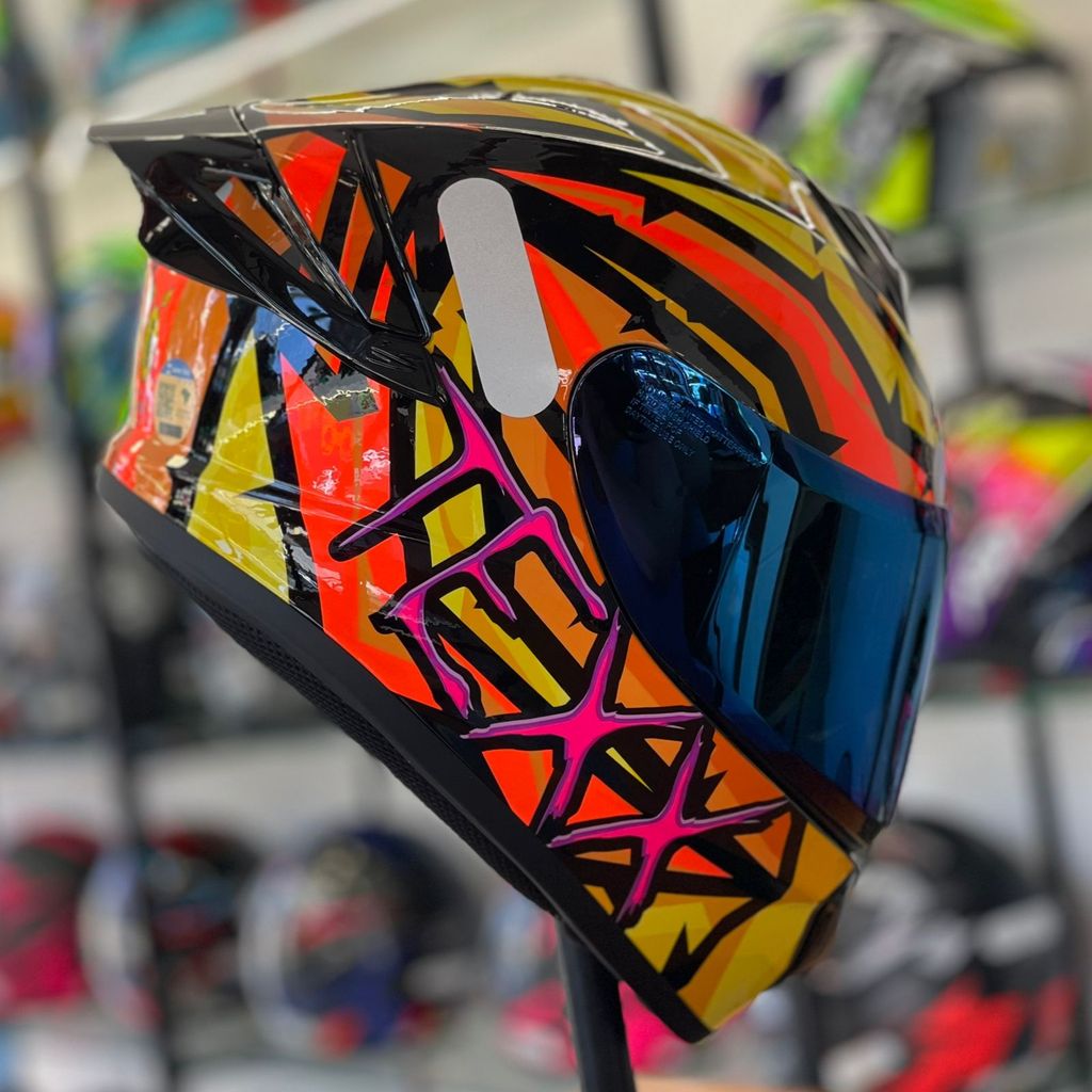 Capacete TEXX SPIHE MAASAI LARANJA AMARELO  + brinde AEROFOLIO