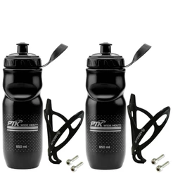 2 garrafas Caramanhola Squeeze de agua 650ml PTK + 2 Suportes absolute com parafusos