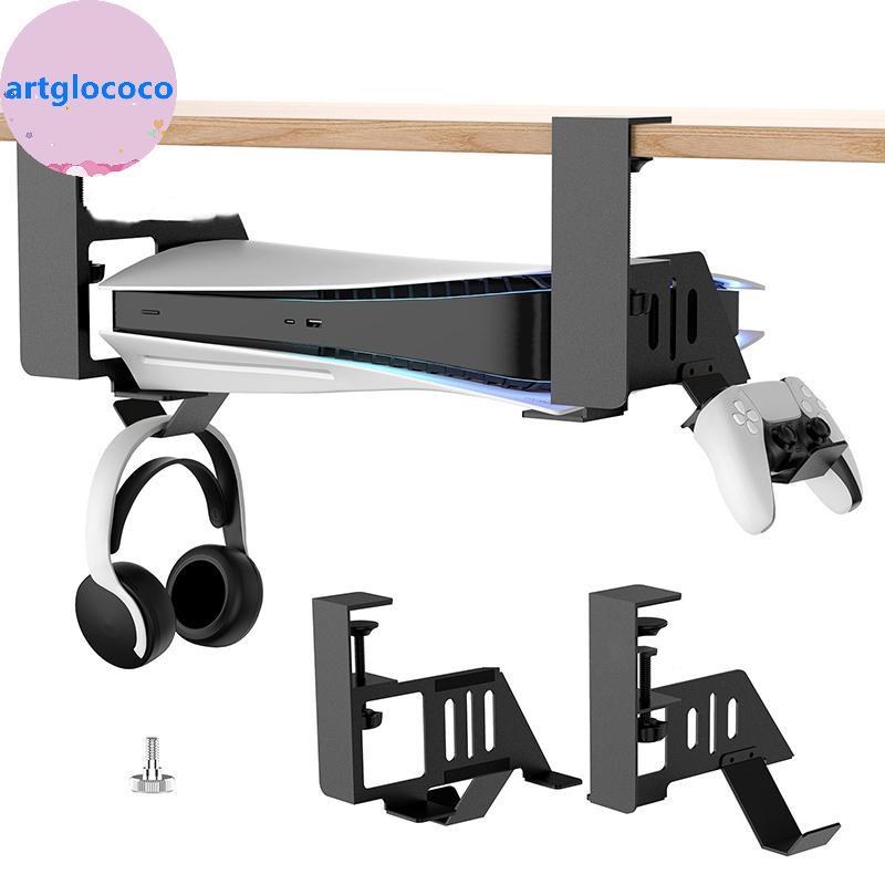 Artglococo Suporte De Suspensão Sob A Mesa Para PS5 E PS5 Slim Console De Jogos Stander Braet Fone De Ouvido Gamepad Org