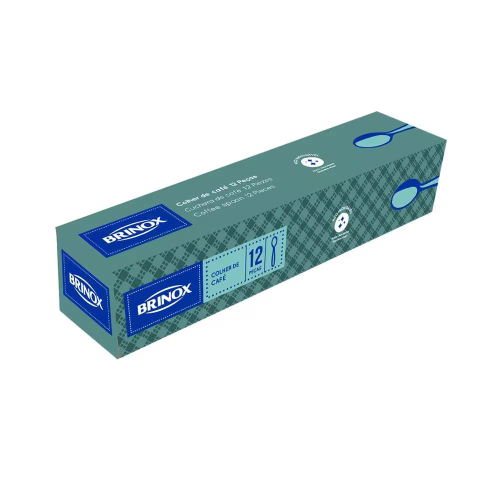 Conjunto de Colheres de Café Lyon 12 Peças com Friso Polido Brinox