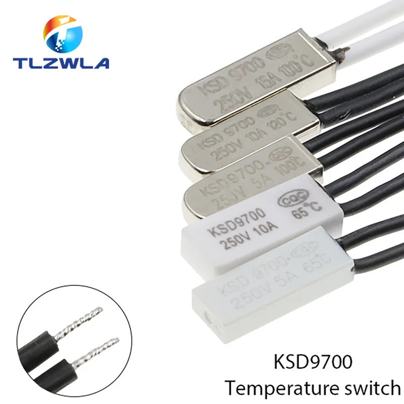 KSD9700 250V 5A 10A 16A 40~155 Graus Interruptor de Temperatura de Disco Bimetálico Normalmente Fechado Termostato Prote