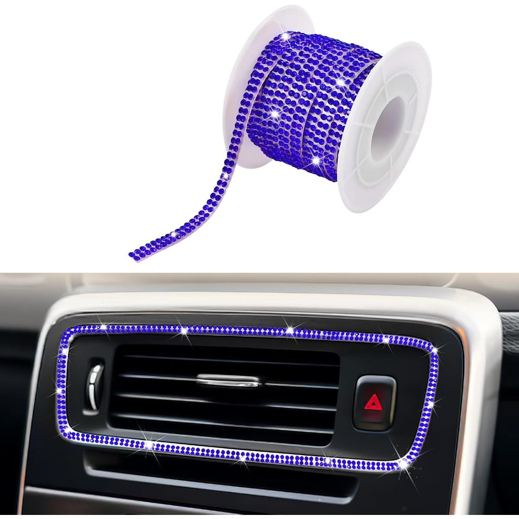 Bling Car Trim Autoadesivo , Decalque De Tira De Decoração De Carro Com Strass , Tiras De Acabamento DIY De Cristal Ades
