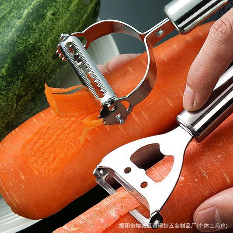Descascador de aço inoxidável, ferramenta útil para descascar frutas, aparelho de cozinha, plaina de frutas zsa