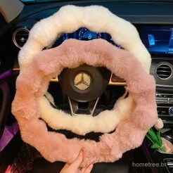 Capa de Volante Pelinho Fofo Macio Automotivo Universal 38cm Inverno 7 Cores