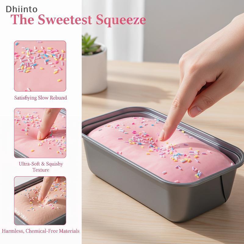 [Dhiint] Caixa Bolo Brinquedo Mole Lento Subindo Bonito Squeeze Fidget Toy Anti Ansiedade Para Viagens Portáteis Relax U