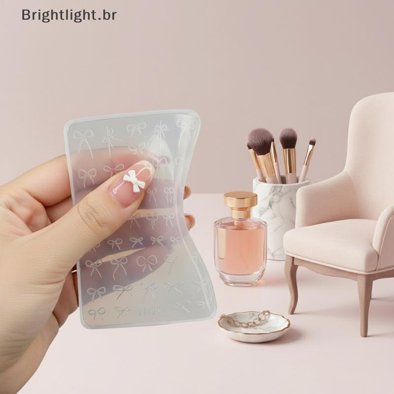 [brightlight.br] Molde De Silicone Para Unhas Com Laço De Fita Design De Relevo 3D Ferramenta DIY Flexível Manicure De S