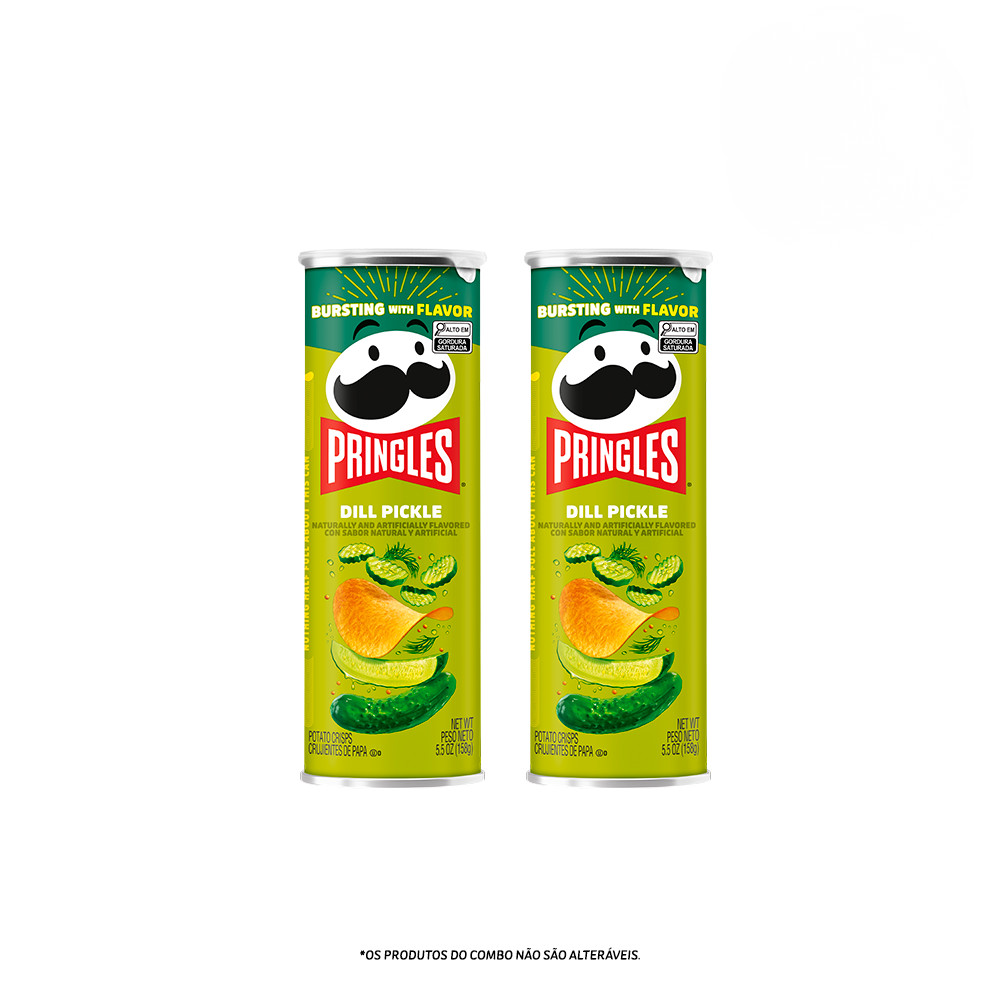 Combo Pringles Importada Dill Pickle Crisps Picles Crocante 158g 2 unidades