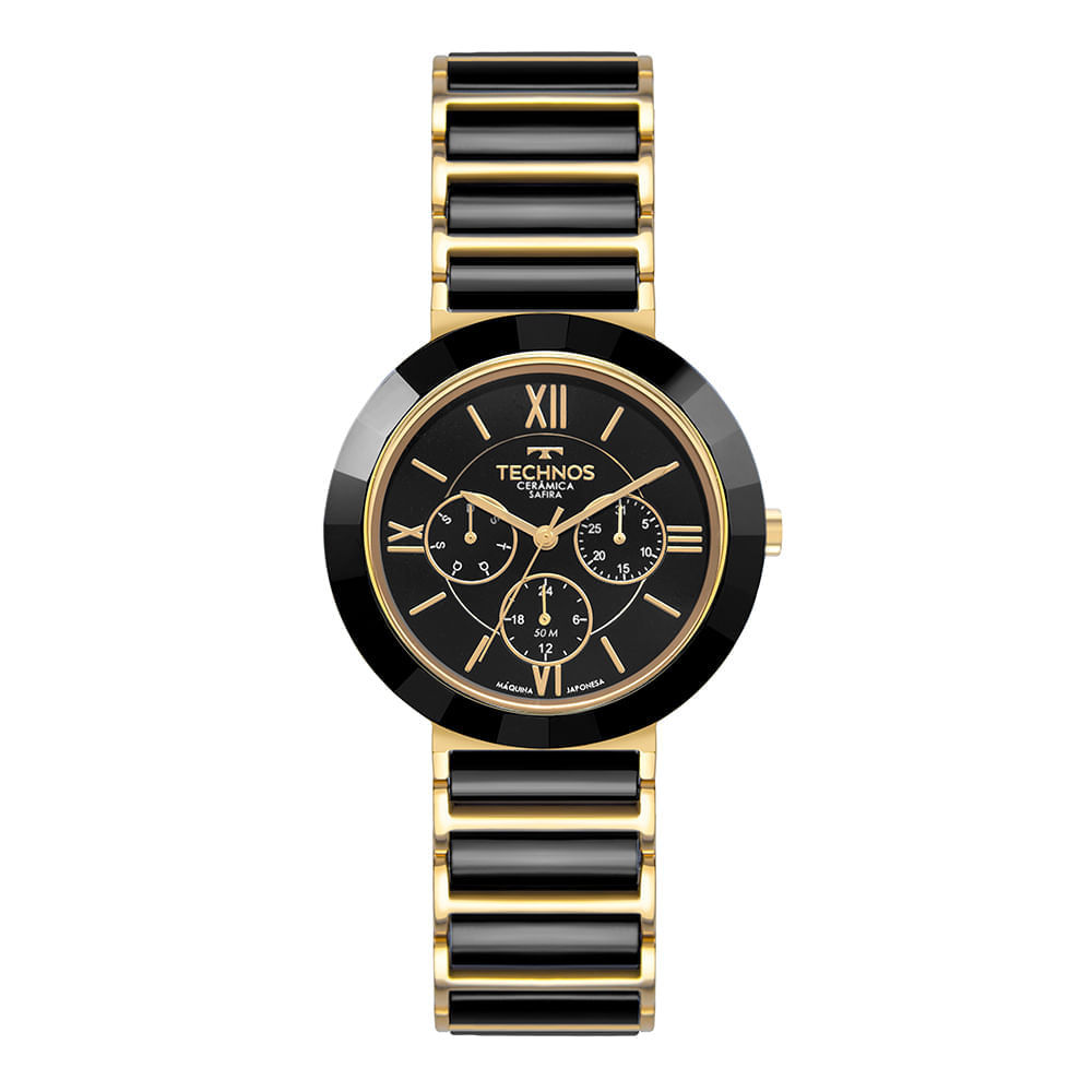 Relógio Technos Feminino Cerâmica Dourado - 6P29AMJ/1P
