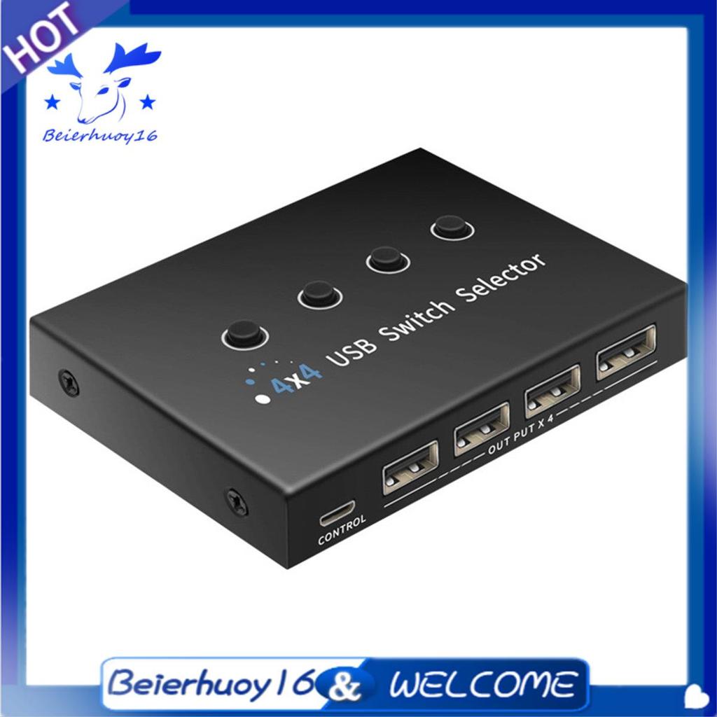 4 Em 4 Saídas KVM USB2.0 Switch Hub Adaptador USB2.0 Impressora Splitter Switcher Para PC Laptop Teclado Mouse Monitor