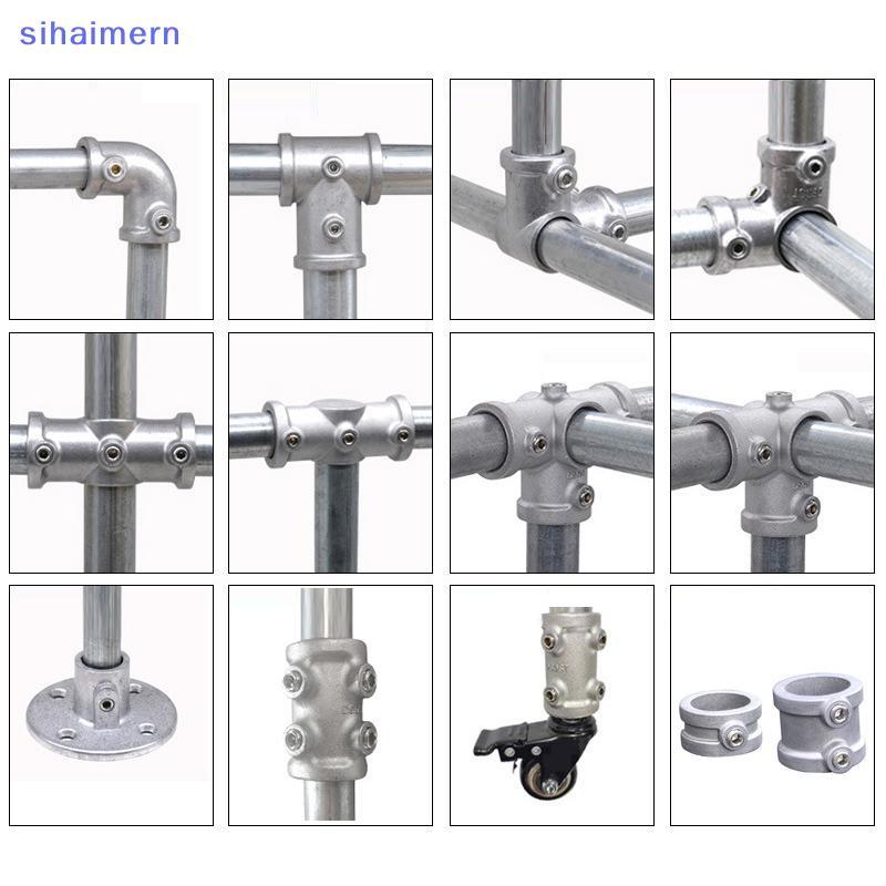 sihaimern 25MM Conector De Liga De Alumínio Cotovelo Base T Plana Tridimensional Encaixe Conexão Fixador Tubo De Aço Pra