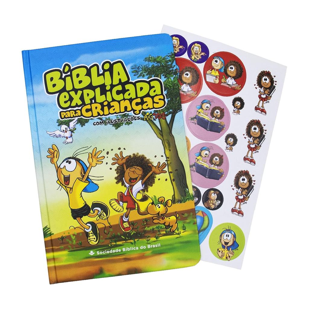 Bíblia Explicada para Crianças | NTLH | Letra Normal | Capa Dura Ilustrada Azul | Mig e Meg — imagem 2 de 2