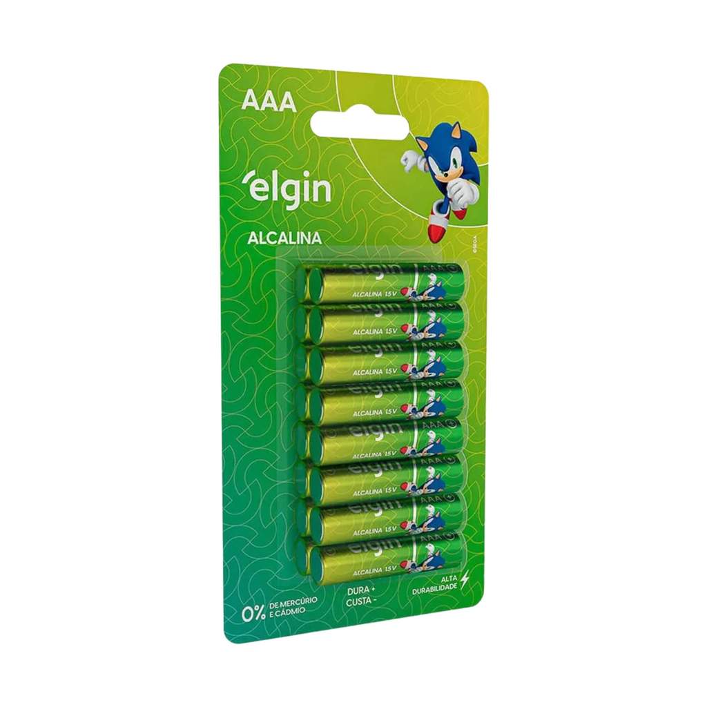 Pilha Alcalina AAA Palito - Blister com 16 Unidades Elgin - ELE000000082352