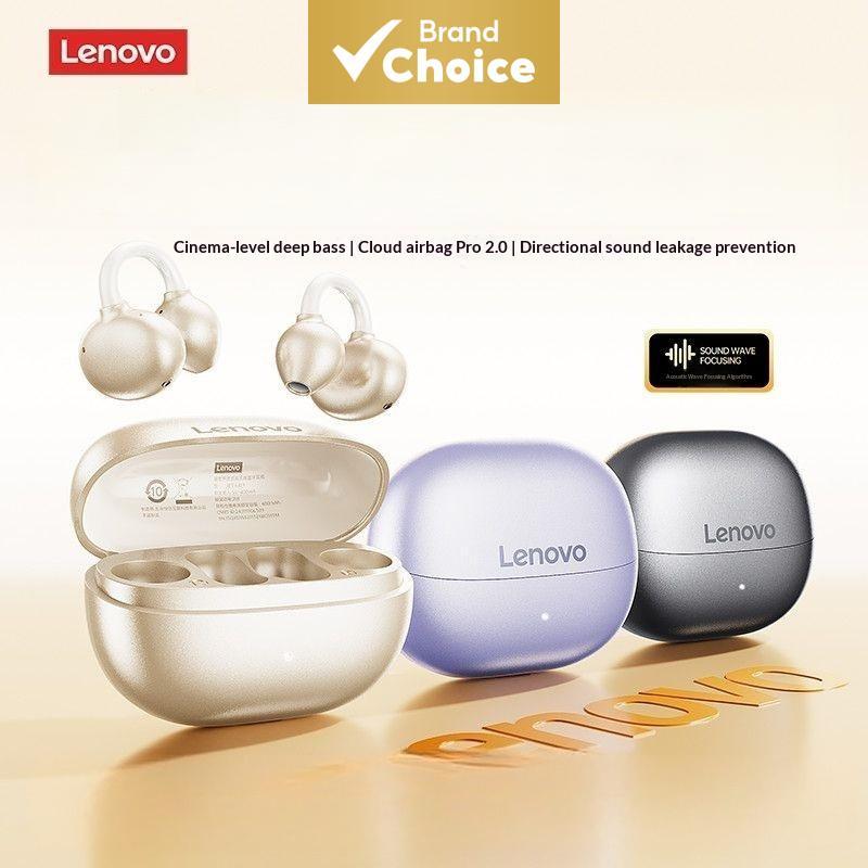 Fones de Ouvido Bluetooth Sem Fio Lenovo Oficial TWS, Earbuds Abertos, Ear-Clip Esportivo, 13mm, Graves Profundos, Sem