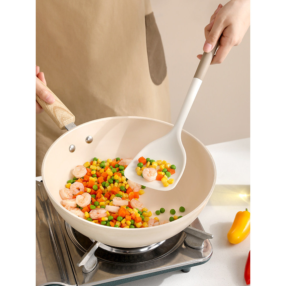 Espátula de Silicone estilo japonês panela antiaderente espátula de cozinha especial coador colher de sopa utensílios de