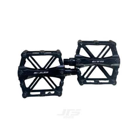 PEDAL ALUMINIO PLATAFORMA PRETO GTS COM ROLAMENTOS ROSCA GROSSA (9/16) em Oferta na Shopee