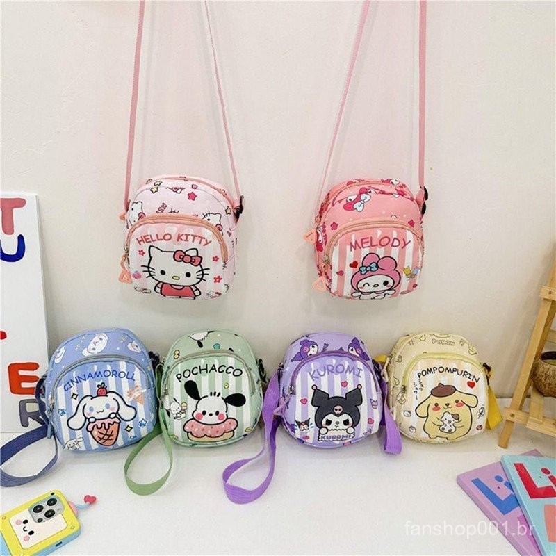 Mochila Sanrio Para O Ombro Kuromi Kawaii Hello Kitty Peito
