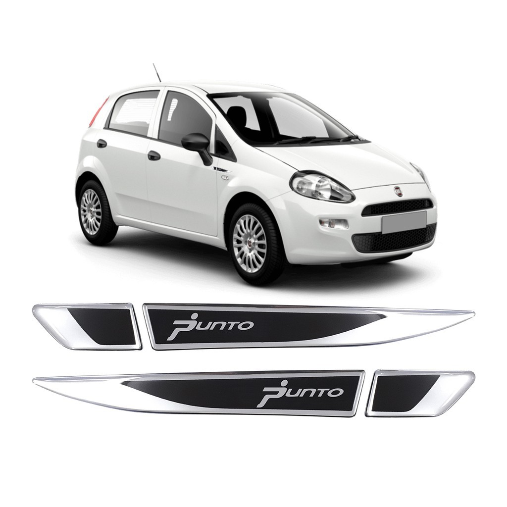 Par de Emblema Aplique Lateral Para-Lama Adesivo Resinado Fiat Punto 2007 2008 2009 2010 2011 2012
