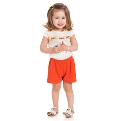 Conjunto infantil menina verão manga curta dia a dia - A Pronta Entrega