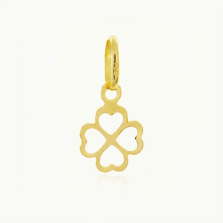 Pingente Ouro 18k Trevo De Quatro Folhas Coração Vazado - Elluxe Joias em Oferta na Shopee