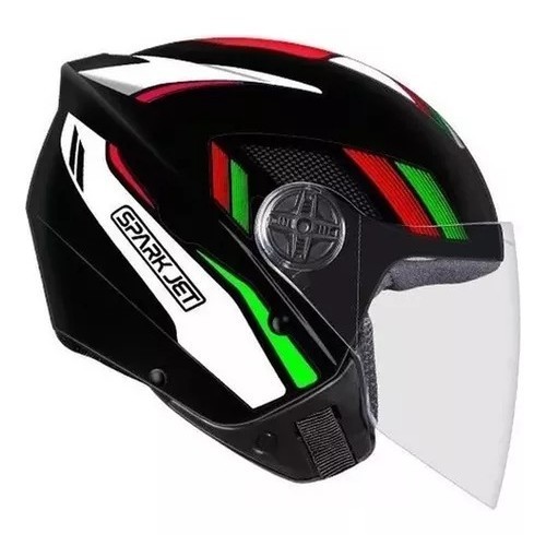 Capacete Aberto Spark Jet Sting Ebf Motoboy Motoqueiro Oferta Branco Vermelho Verde  Prata Capacete Masculino Feminino