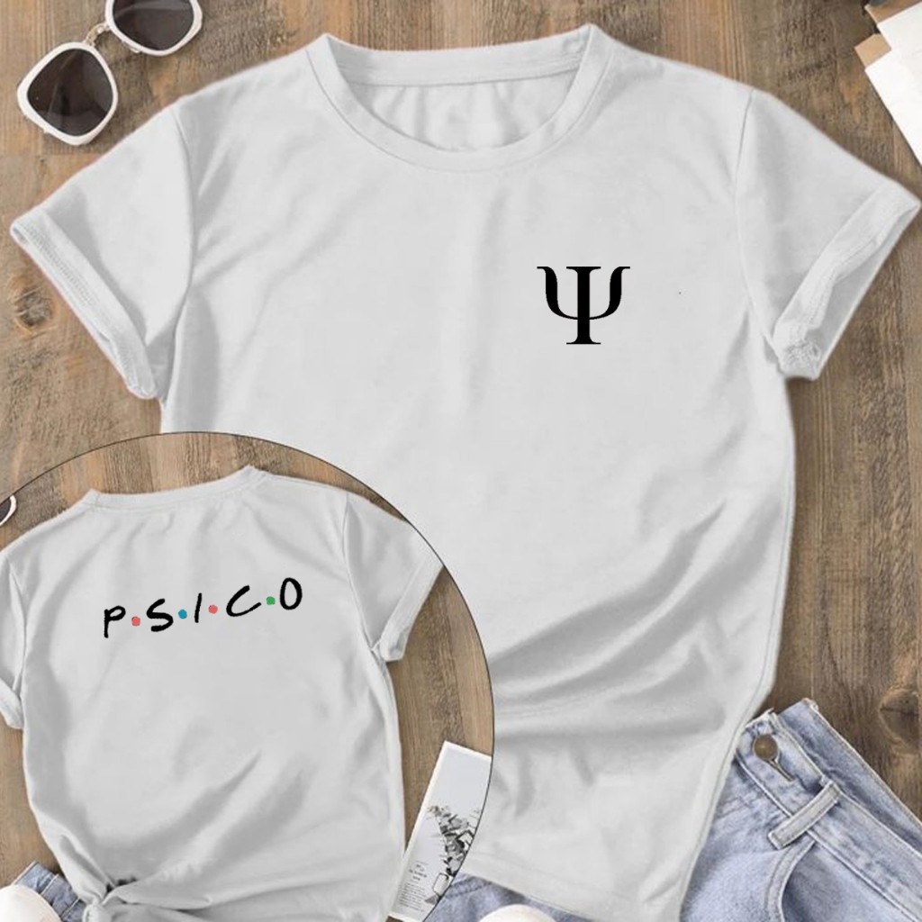 Camiseta Unissex Estampada 100% Algodão Camisa Psico Psicologia Faculdade Profissão Curso Plus Size