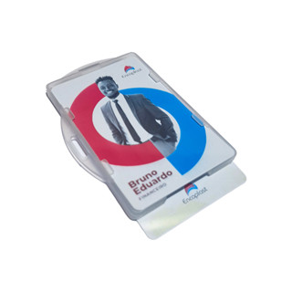 Porta Crachá Duplo Para 2 Crachá Cartão Rígido 54x86mm C/10 em Oferta na Shopee