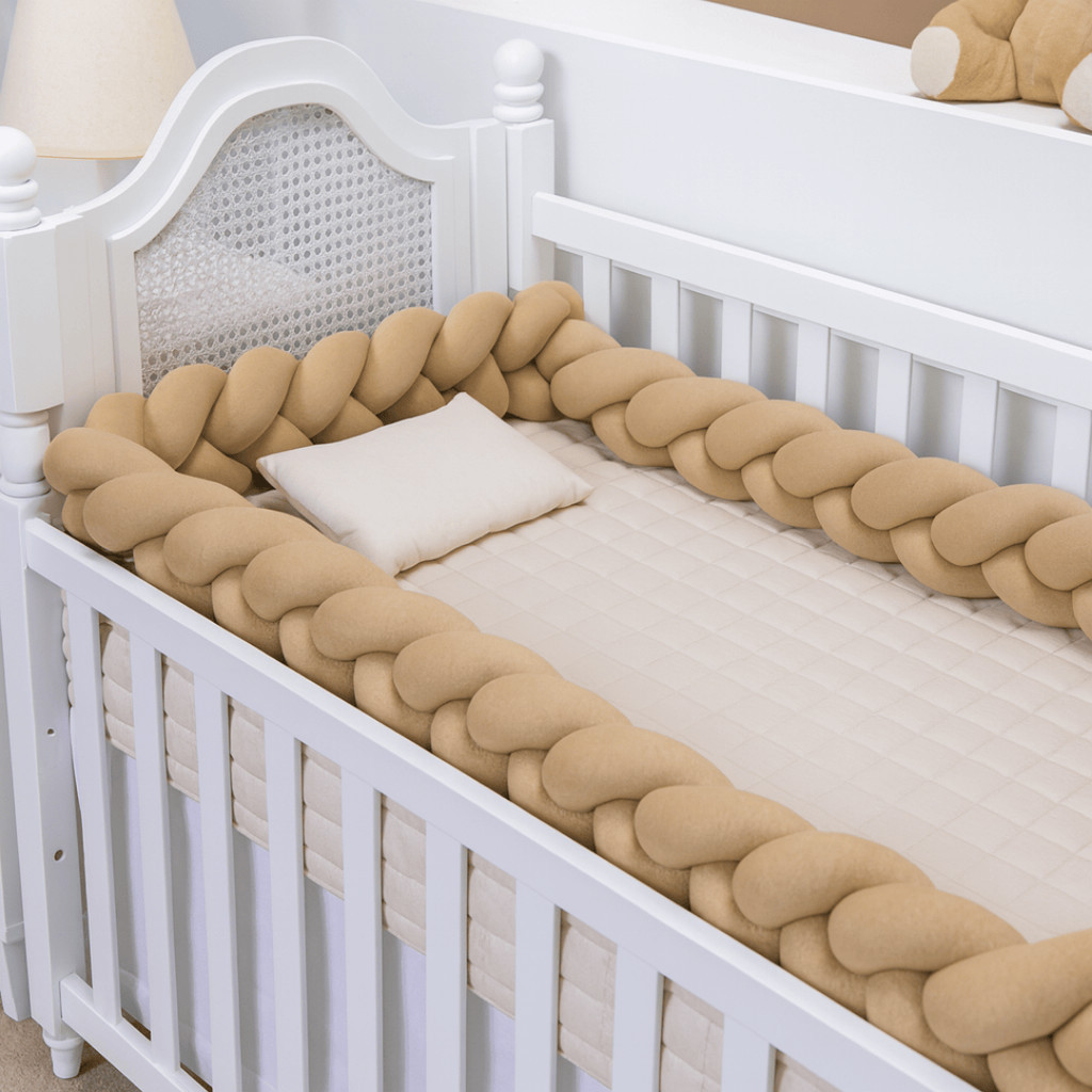 Kit Berço Basic 5 Peças Completo Enxoval Infantil Protetores Colcha Travesseiro Lençol Conforto e Maciez