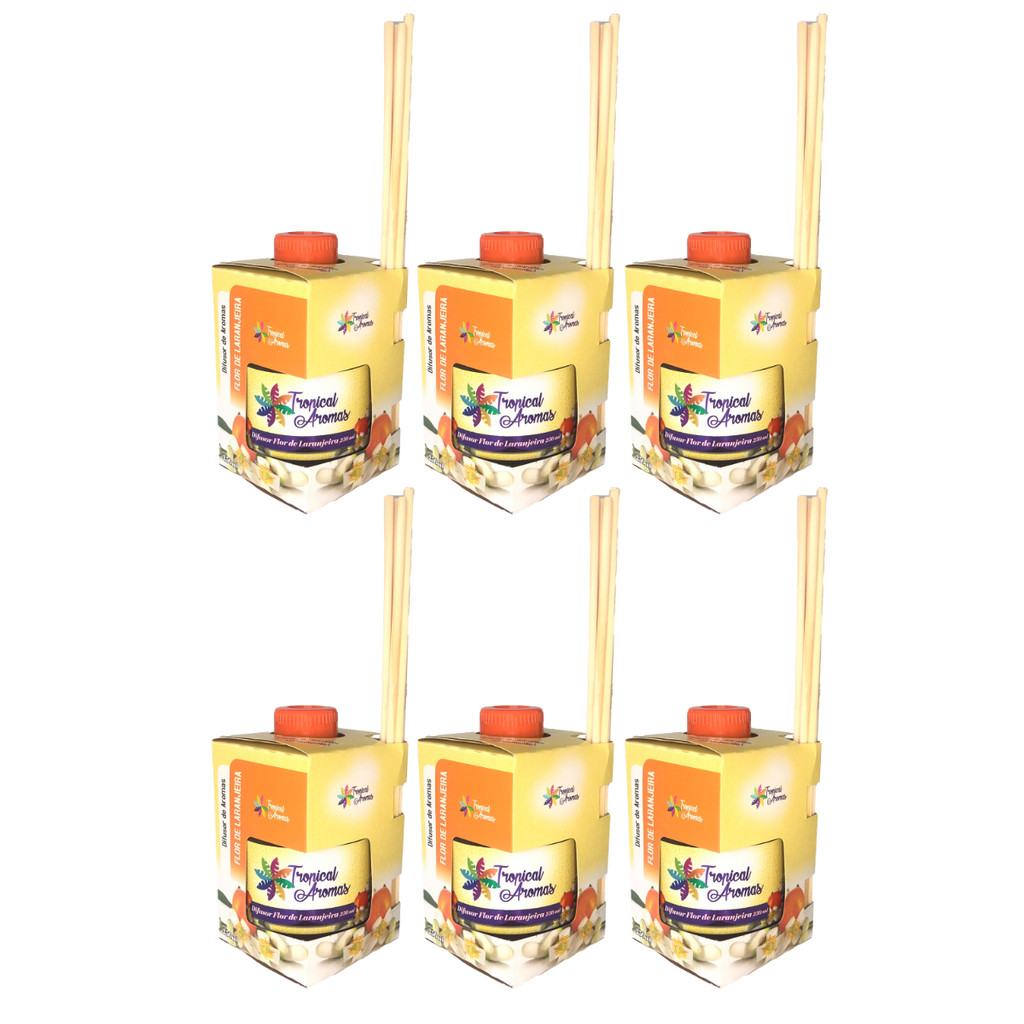 Kit Difusor de Ambiente Flor de Laranjeira 250ml Pack 6 Unidades