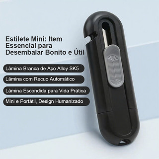 Estilete Retrátil para Caixas-Cortador de Papel e Cartão, Lâmina Afiada, Ideal paraAbrirE…