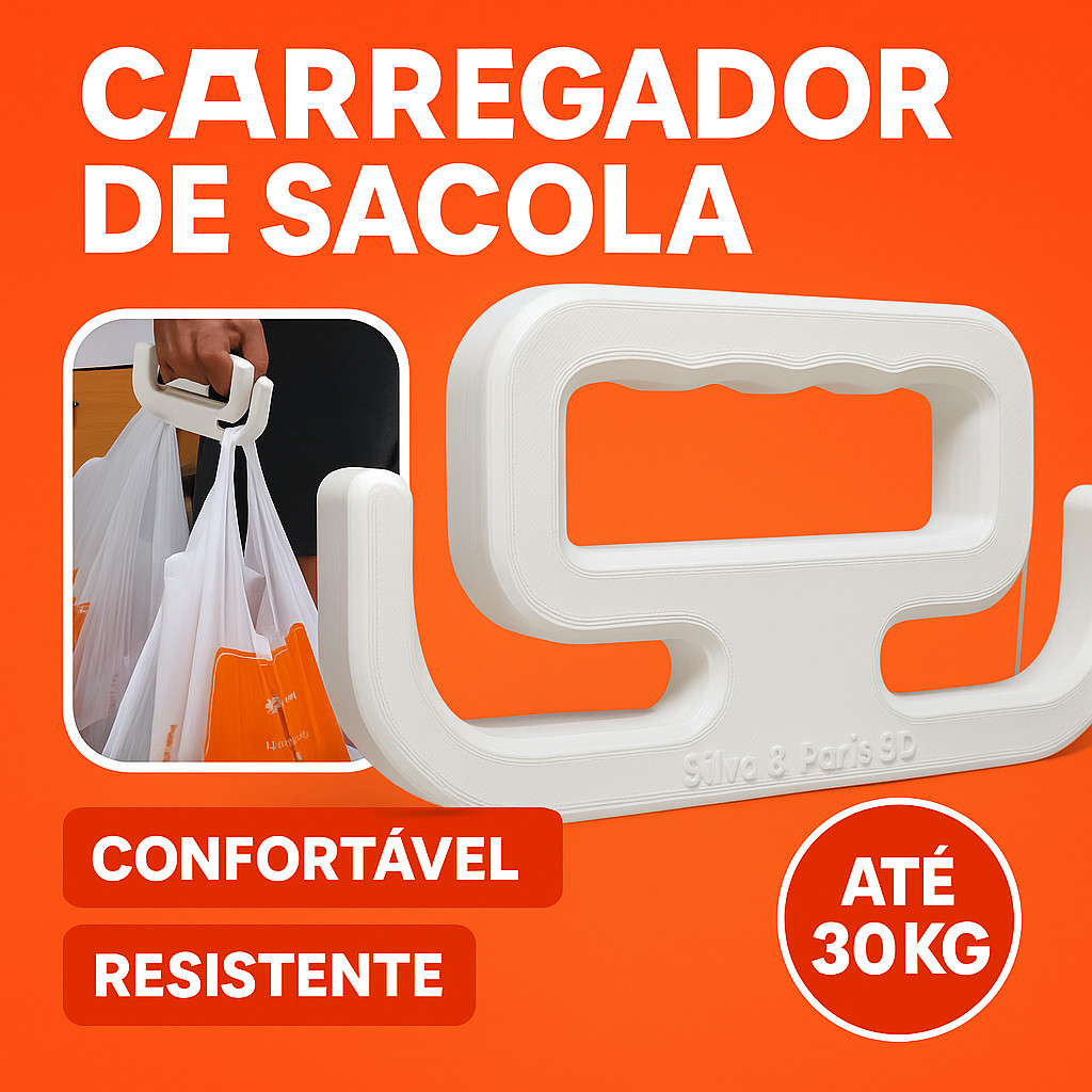 Carregador De Sacola de Mercado Pegador Alça Conforto Resistente até 30kg