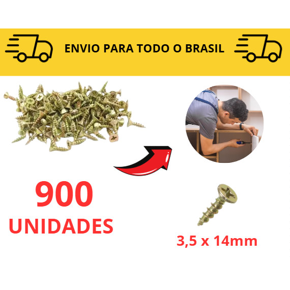 Kit 100 a 1000 unidades 1,4cm Parafuso para Madeira Chipboard/ Philips/ Parafusos/ parafuso estrela