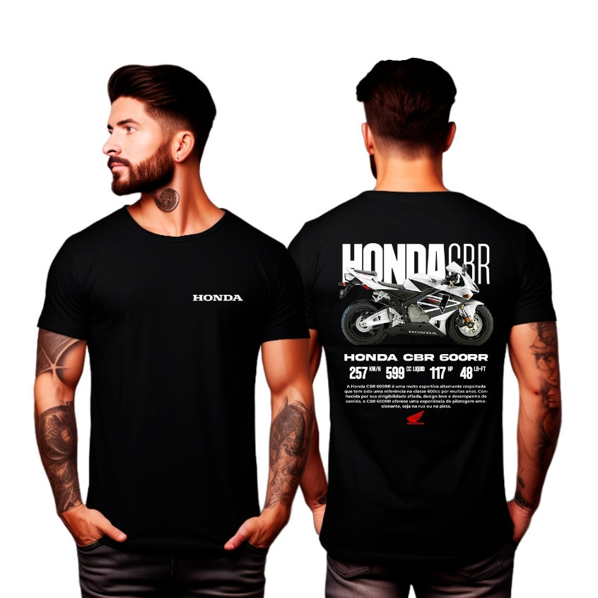 Camiseta Honda CBR 600RR 100% Algodão Unissex Lançamento Com Envio Imediato  Oferta