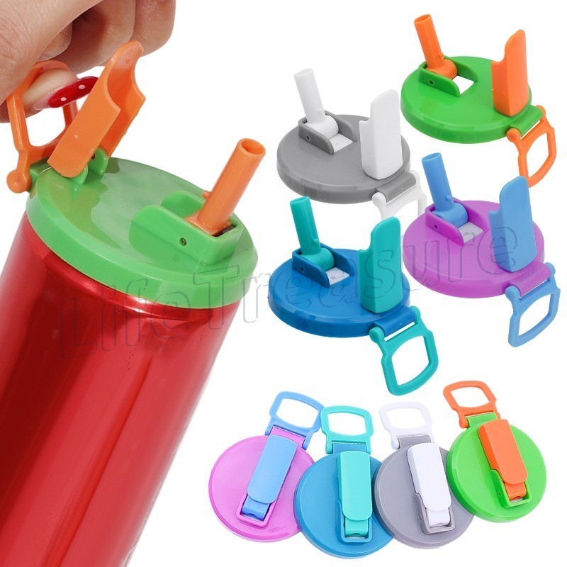 Tampas De Latas De Silicone Com Canudo-Acessórios De Louça-Capa Protetora De Recipiente-Tampa De Copo PP De Qualidade Al