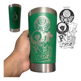Copo Personalizado Palmeiras Verde 473ml Termico Inox Piriporco em Oferta na Shopee
