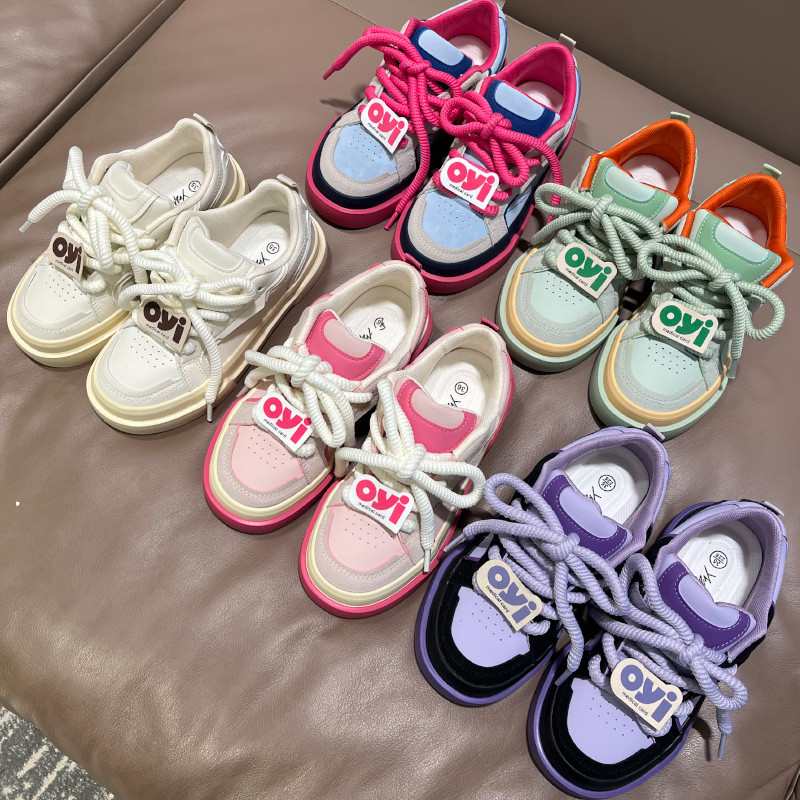 Outono novo estilo dopamina sapatos brancos femininos All-Match sapatos casuais tênis 40 tamanho grande sapatos feminino