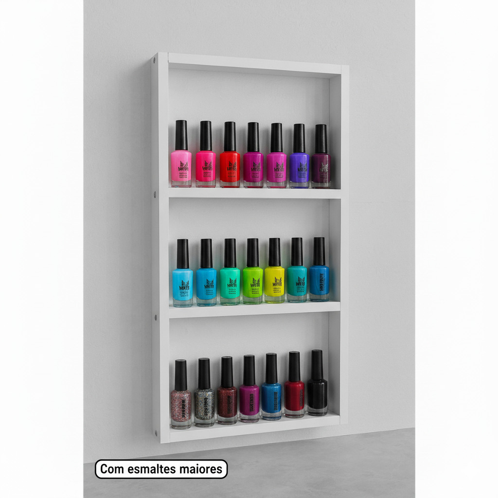 Expositor Nicho Organizador em Mdp Para Esmalte Prateleira Para 50 Esmaltes Decoração Salão