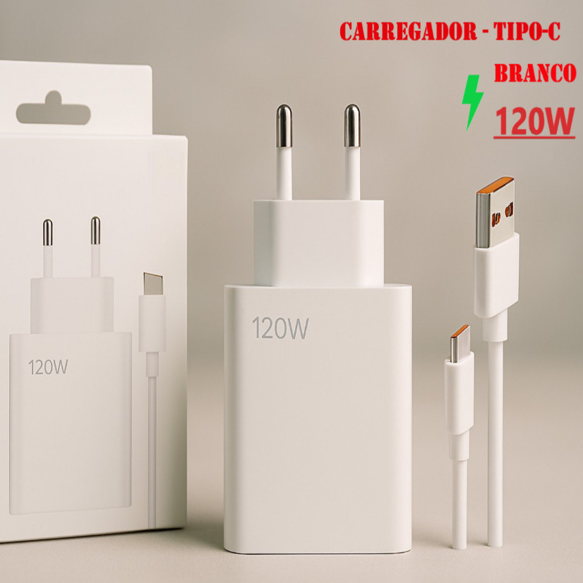 Carregador Combo USB 67W -Tipo C Cabo 120W Original 1 Metro Turbo Power