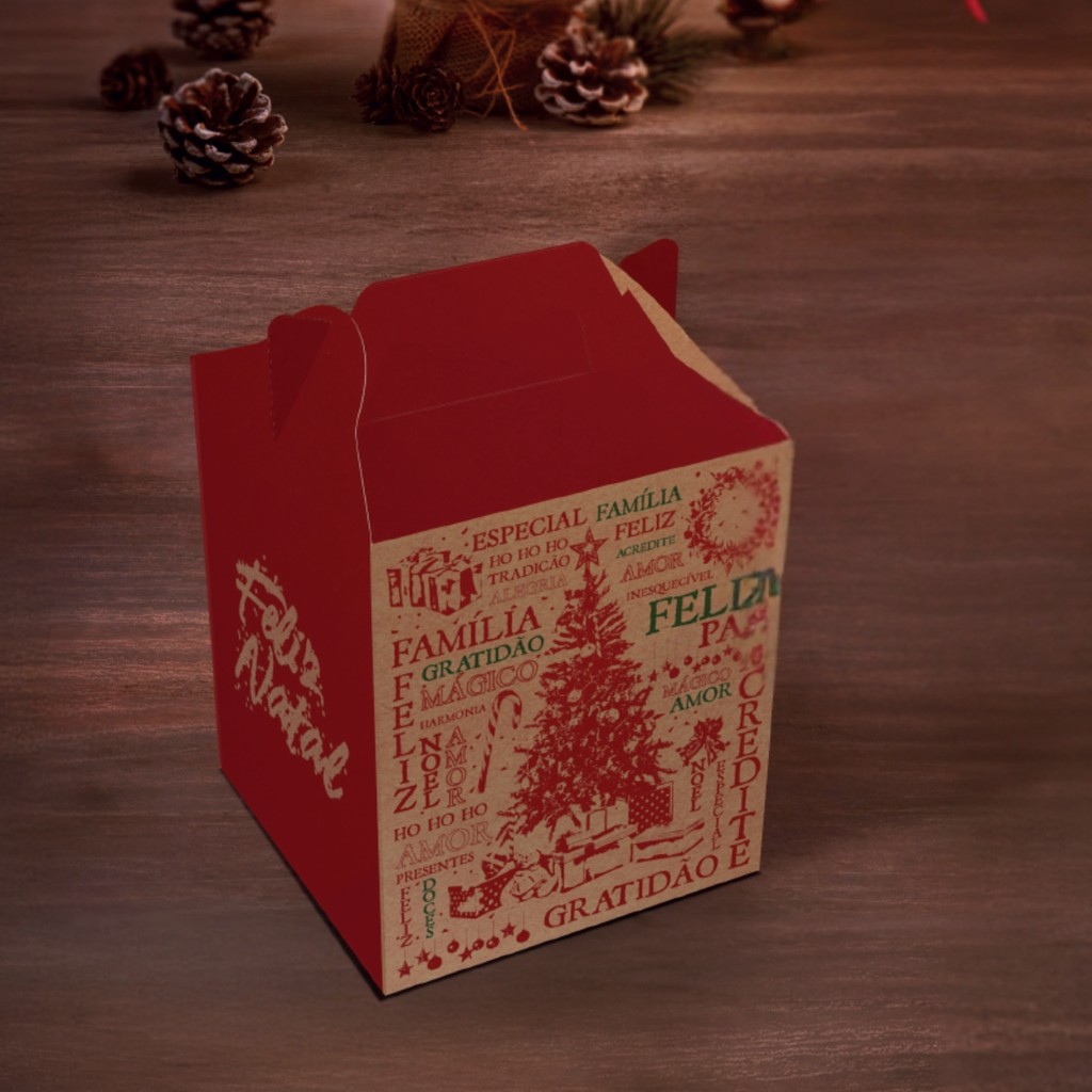 30 CAIXA MINI PANETONE MALETA C/ ALCA 10X10X10 - NATAL ESSENCIA 5639 (NATAL 2025 IDEIA) (CHOCO)