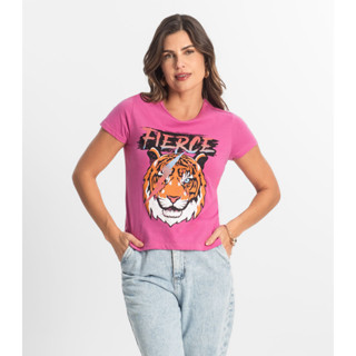 Blusa T-Shirt Feminina Estampada Select Rosa em Oferta na Shopee