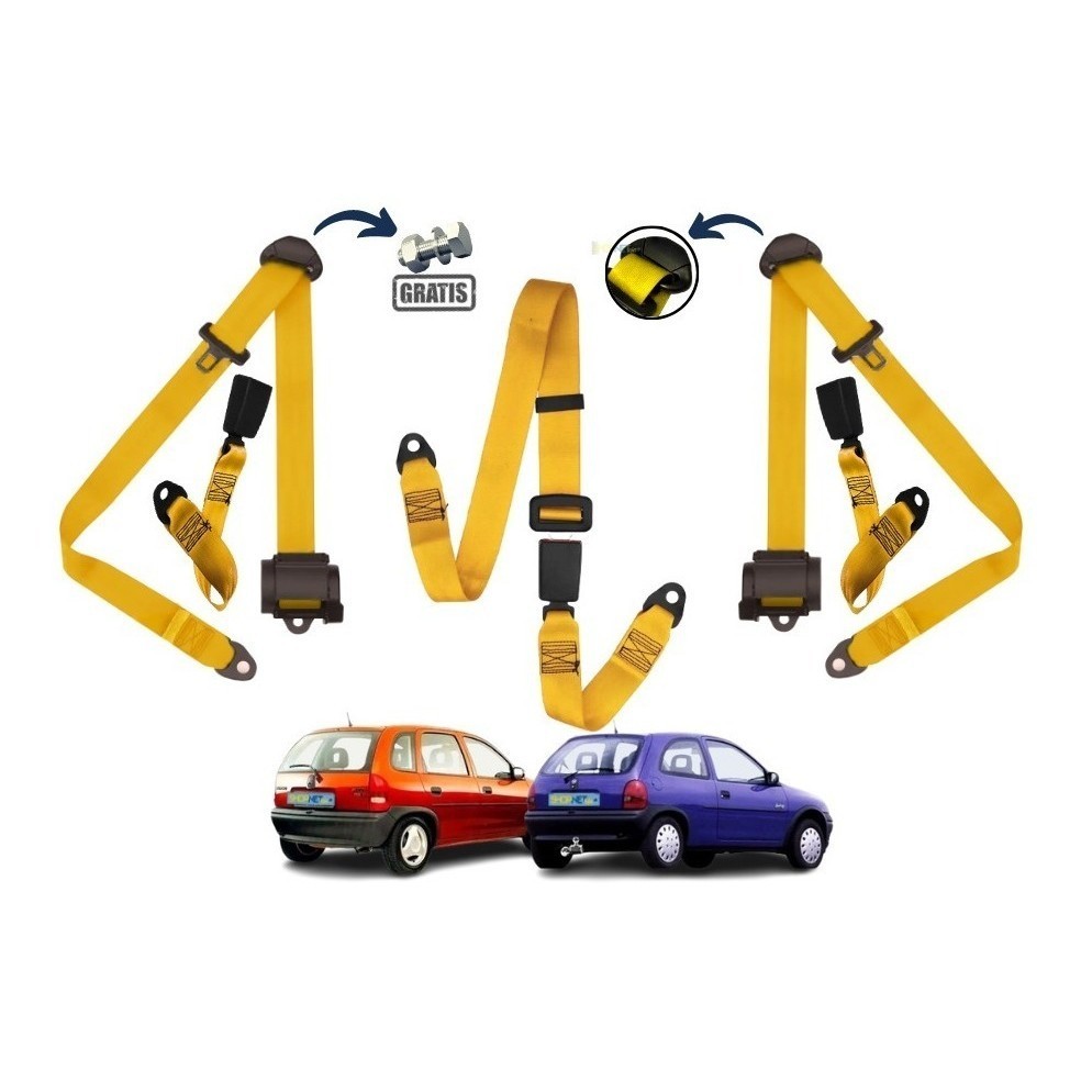 Kit Cinto Segurança Gm Corsa Wind Retrátil Traseiro Completo