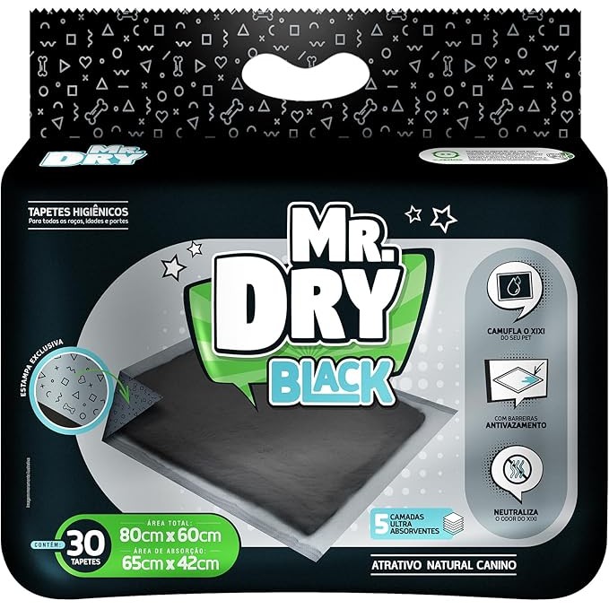 MR DRY TAPETE 80X60 BLACK C/30 UNID