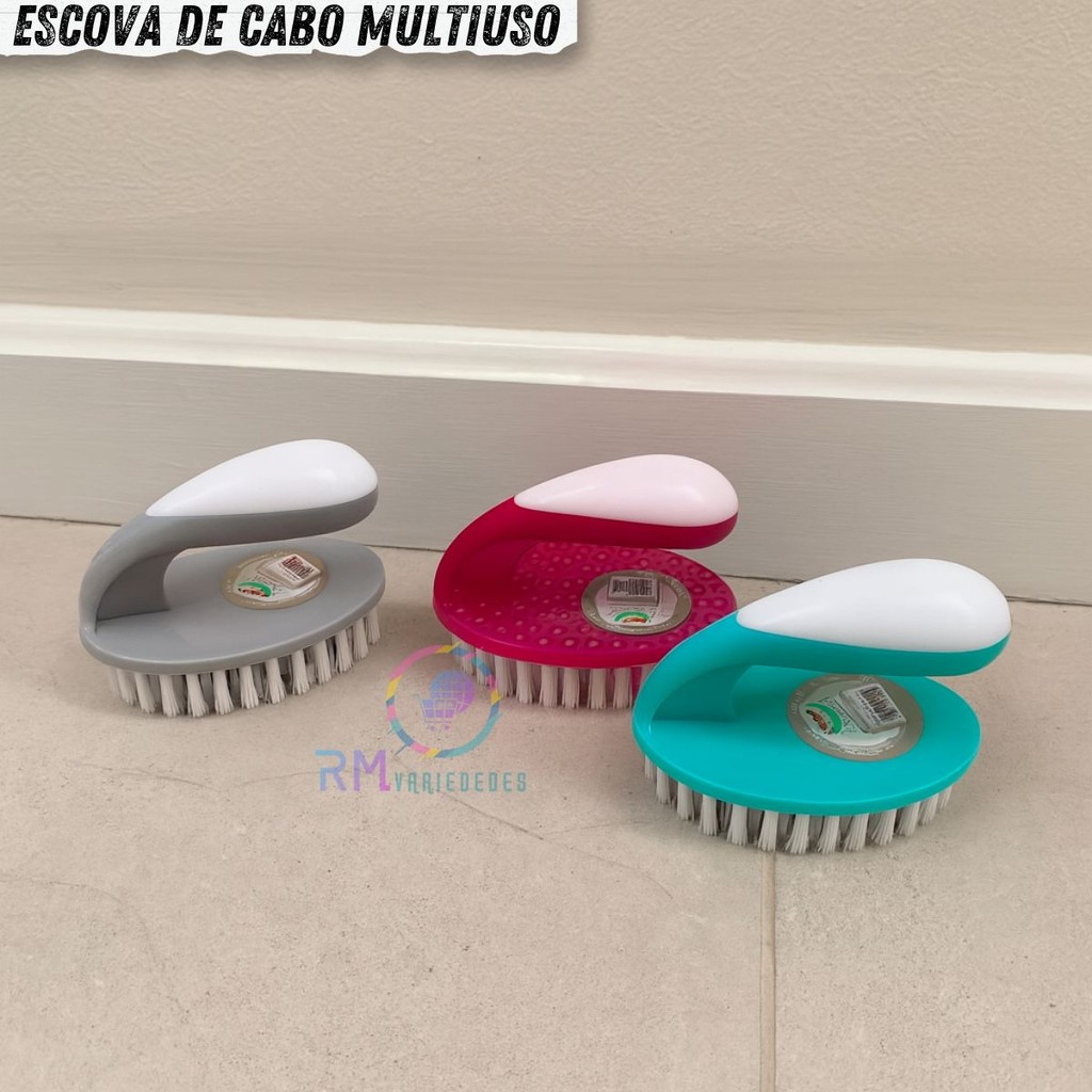 Escova de Limpeza Tecidos Multiuso Plástica Casa Apartamento Área de Serviço Lava Tênis e Roupas