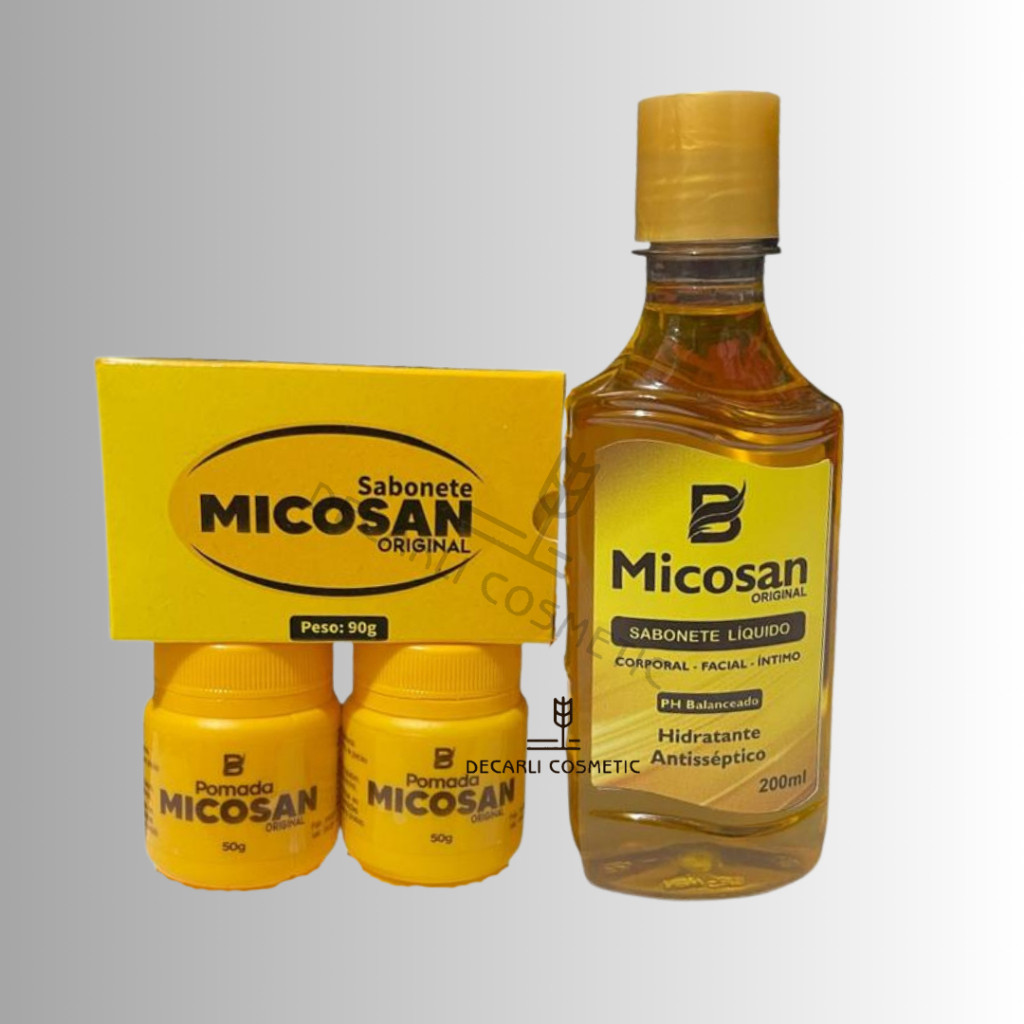 Kit Micosan 2 Pomada 50g + Sabonete barra 90g + Sabonete Liquito - 200g